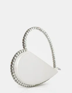 Public Desire The Zee Croc Diamante Love Heart Grab Bag | Women Diamante Bags