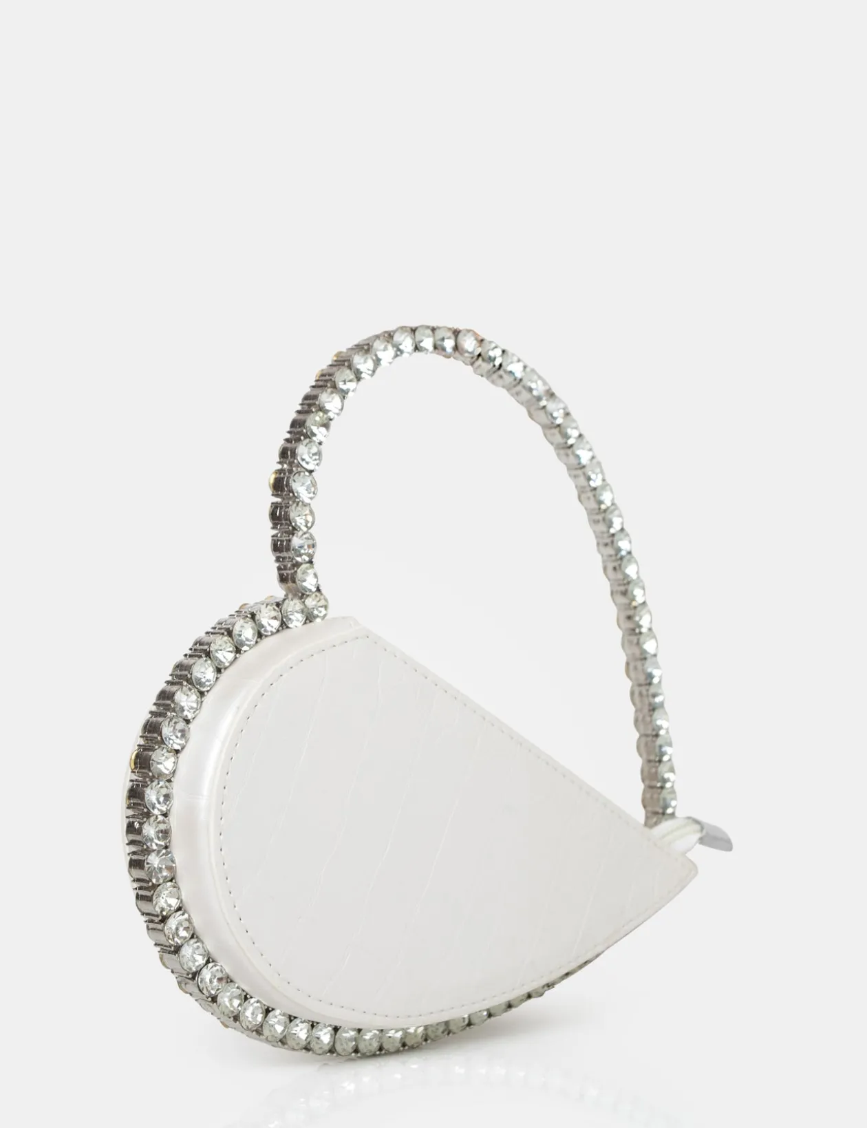 Public Desire The Zee Croc Diamante Love Heart Grab Bag | Women Diamante Bags