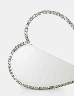 Public Desire The Zee Croc Diamante Love Heart Grab Bag | Women Diamante Bags