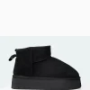 Public Desire Theo Black Faux Suede Ultra Mini Ankle Platform Boots | Women Ultra Mini Boots