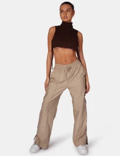 Public Desire Tie Side Roll Neck Crop Top | Women Knitwear