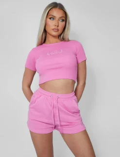 Public Desire Tonal Embroidery Angel Number T-Shirt | Women Tops