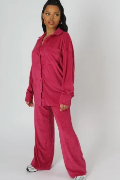 Public Desire Towelling Wide Leg Joggers | Women Jogger & Leggings
