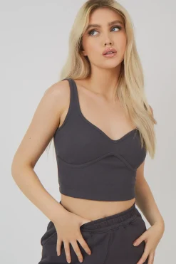 Public Desire Underbust Longline Top Dark | Women Tops