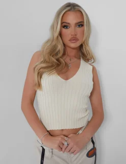 Public Desire V Front Knitted Top | Women Knitwear