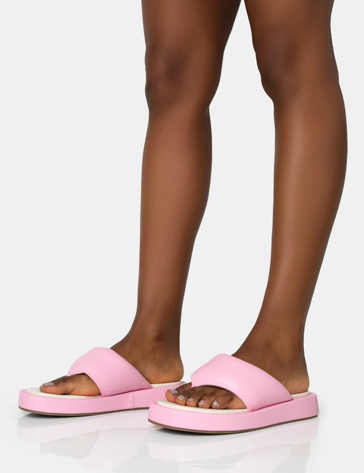 Public Desire Vacay Contrast Padded Square Toe Flip Flop Sandals | Women Chunky Sandals
