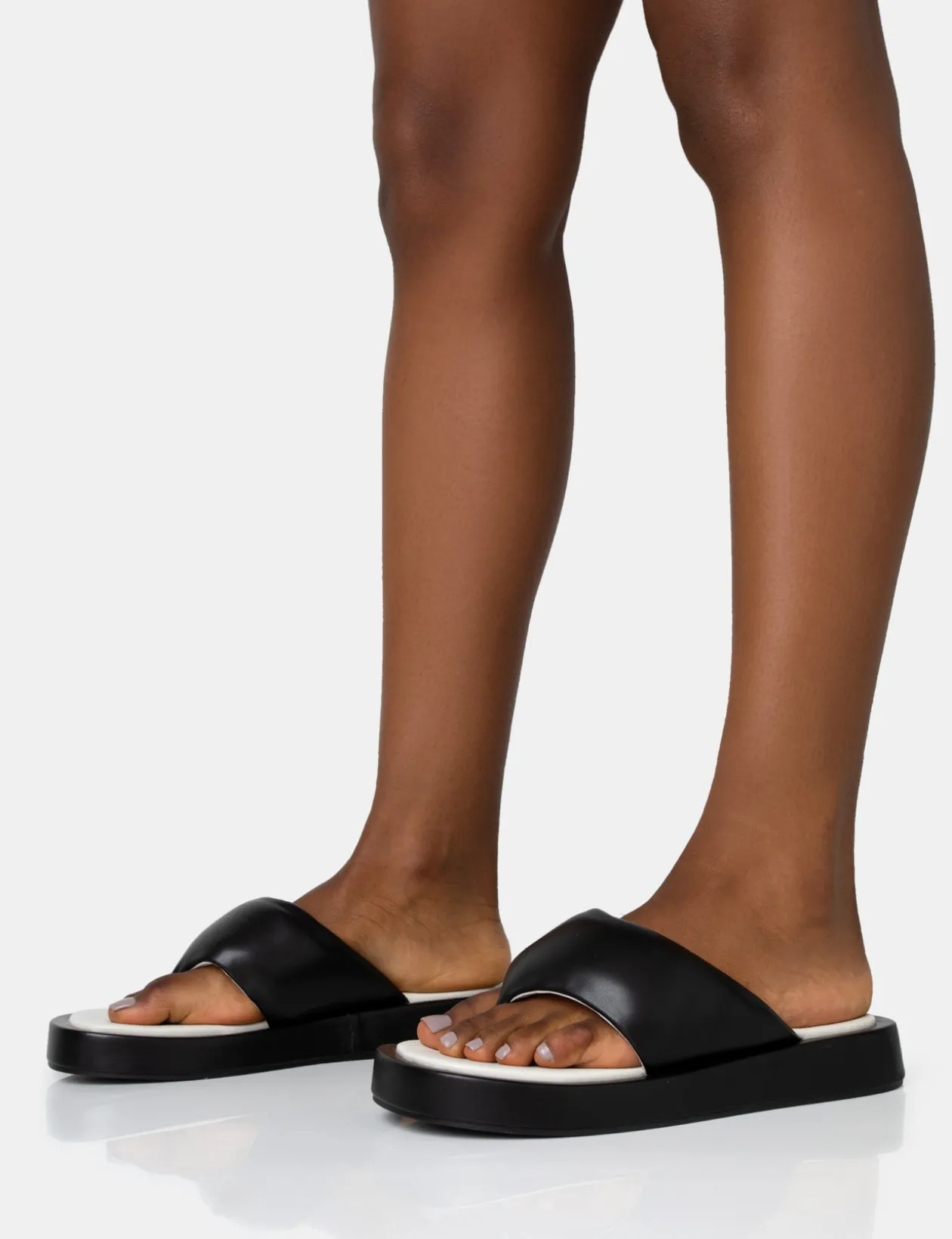 Public Desire Vacay Contrast Padded Square Toe Flip Flop Sandals | Women Chunky Sandals