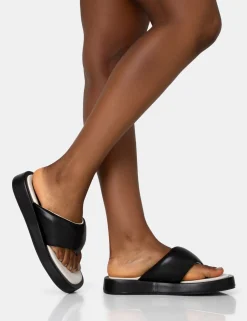 Public Desire Vacay Contrast Padded Square Toe Flip Flop Sandals | Women Chunky Sandals