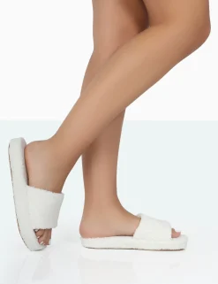 Public Desire Vale Borg Fluffy Slider Slipper | Women Sliders