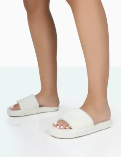Public Desire Vale Borg Fluffy Slider Slipper | Women Sliders