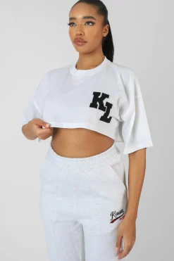 Public Desire Varsity Super Cropped T-Shirt | Women Tops