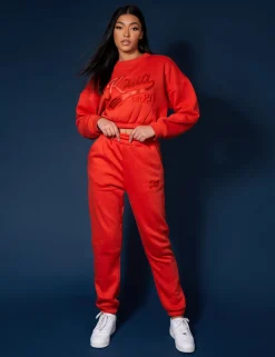 Public Desire Varsity Tonal 90's Joggers Flame | Women Jogger & Leggings
