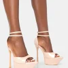 Public Desire Vortex Patent Platform Barely There Pointed Toe Stiletto Heels | Women Stilettos