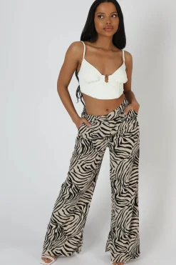 Public Desire Zebra Print Tailored Trousers | Women Tailoring