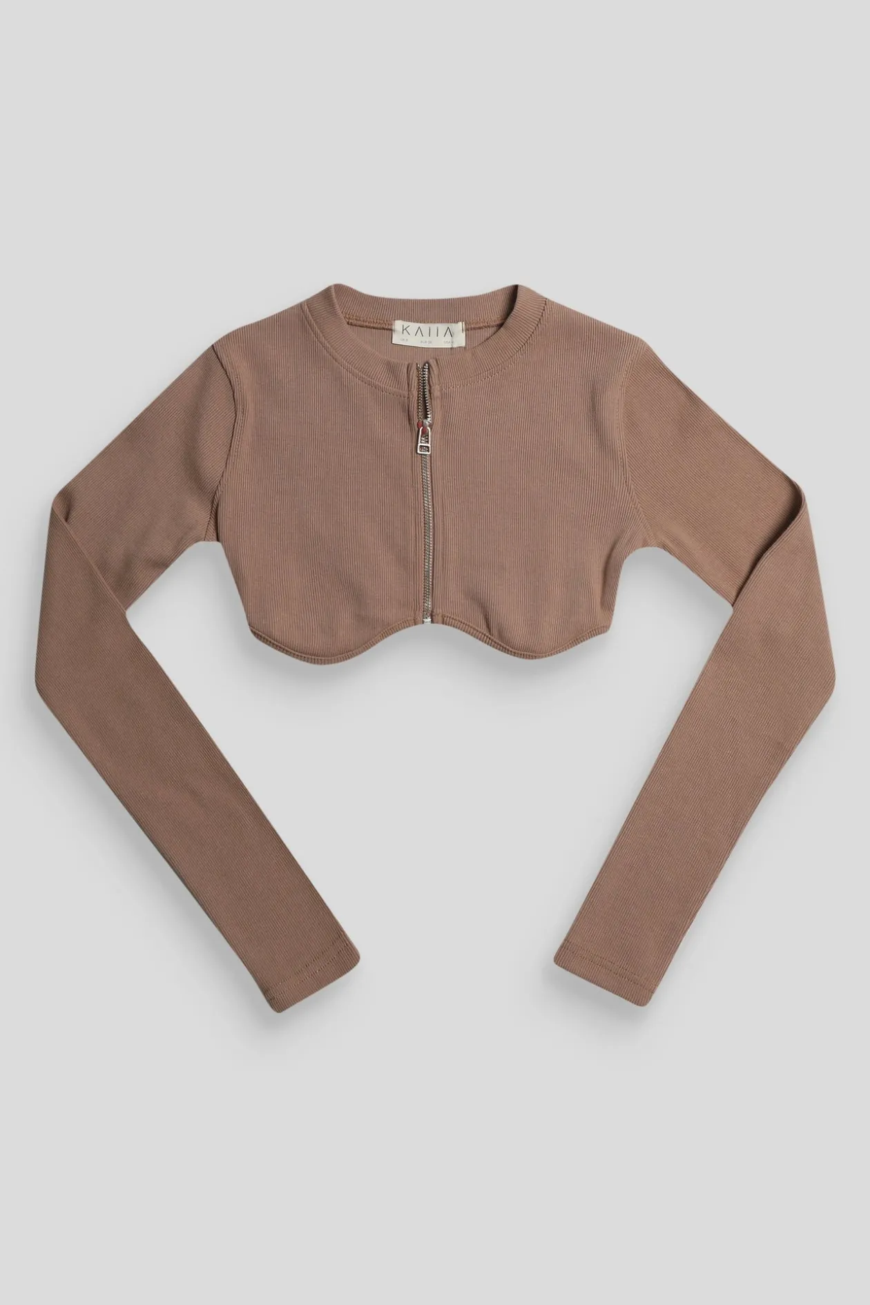 Public Desire Zip Through Underbust Ribbed Top | Women Tops