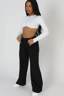 Public Desire Zip Through Underbust Ribbed Top | Women Tops